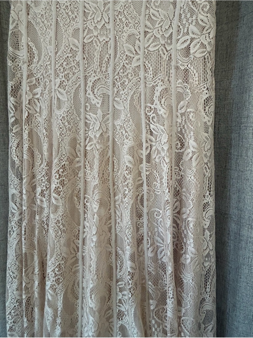 34. Candalite  Ivory Lace Maxi Dress 2X - Picture 5 of 6
